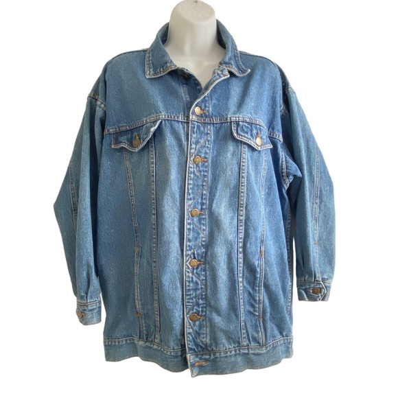 Vintage Jackets & Blazers - Vintage 90s Daniel Hechter Paris Oversized Denim Jacket Size L - Longline
